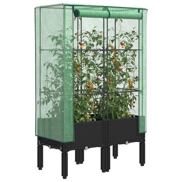 vidaXL Plantenbak verhoogd met kashoes 80x40x140 cm, Tuin en Terras, Bloempotten, Nieuw, Verzenden