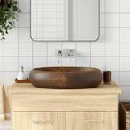 vidaXL Opzetwasbak ovaal 59x40x15 cm keramiek bruin, Doe-het-zelf en Bouw, Verzenden, Nieuw