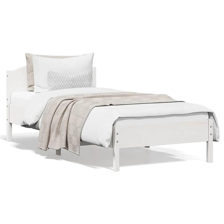 Bedframe Wit 140x200 | OP = OP, Huis en Inrichting, Slaapkamer | Bedden, 100 cm, 200 cm, Wit, Nieuw, Hout, Eenpersoons, Verzenden
