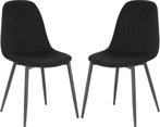 2x Luxe eetkamerstoel - zwart met metalen frame - fluwelen, Huis en Inrichting, Verzenden, Nieuw