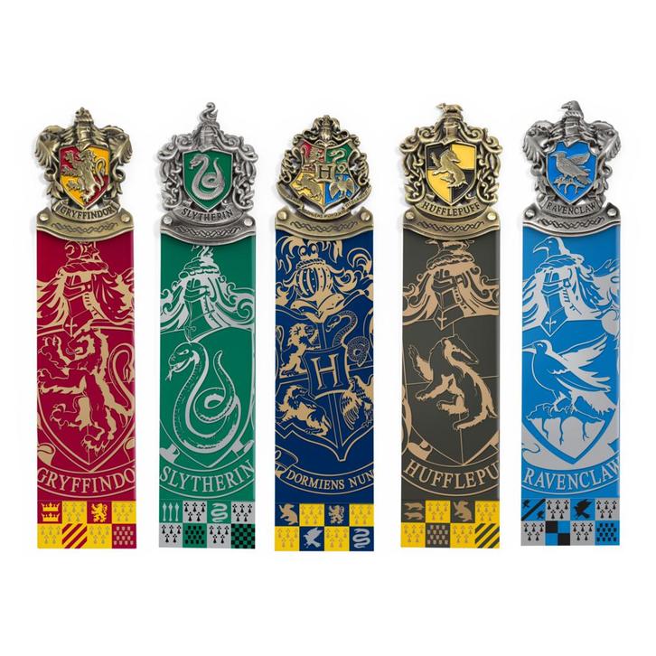 Harry Potter Hogwarts Crest Set van 4 Bladwijzers, Verzamelen, Harry Potter, Nieuw, Ophalen of Verzenden