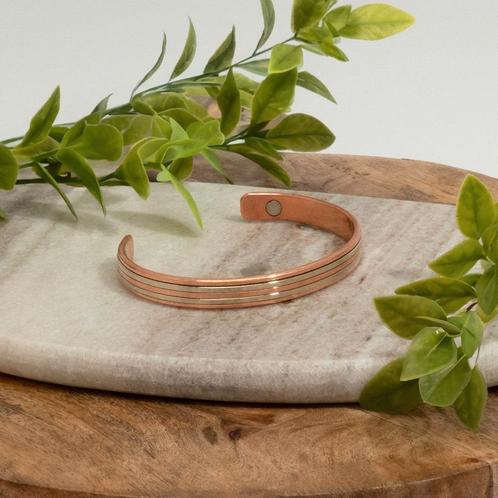 Koperen gezondheids-klemarmband met 2 magneten, Sport en Fitness, Gezondheidsproducten en Wellness, Ophalen of Verzenden