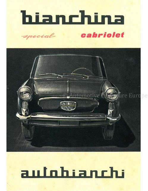 1960 AUTOBIANCHI BIANCHINA SPECIAL CABRIOLET BROCHURE DUITS, Livres, Autos | Brochures & Magazines, Enlèvement ou Envoi