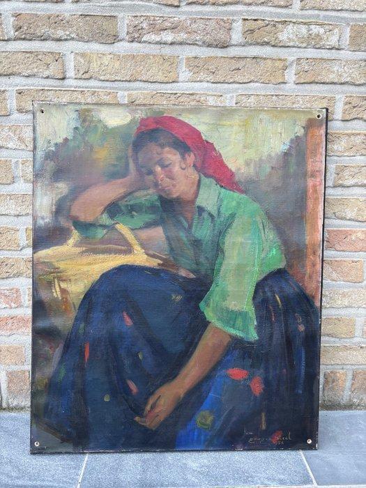Georges Steel (1923-2010) - La Gitana, Antiek en Kunst, Kunst | Schilderijen | Klassiek