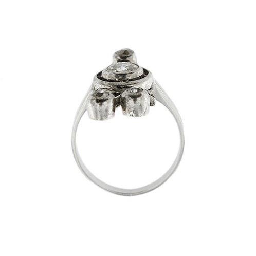 Statement ring - 18 karaat Witgoud Diamant (Natuurlijk), Handtassen en Accessoires, Antieke sieraden