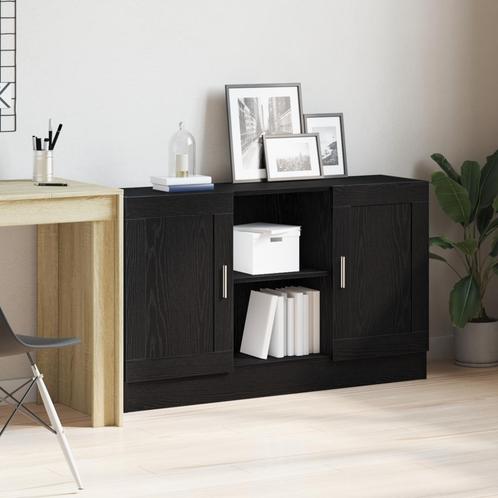 vidaXL Zwart Eiken Sideboard 120x30,5x70 cm van Geengineerd, Huis en Inrichting, Kasten | Dressoirs, Nieuw, Verzenden