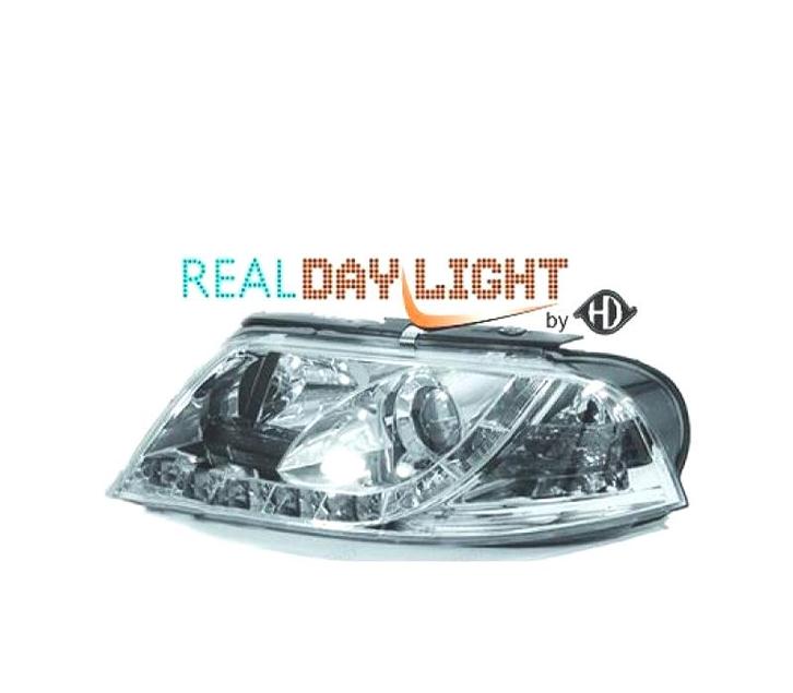 Phares Pour Volkswagen Vw Passat Lim. Kombi 00-05 Drl Chromé, Auto-onderdelen, Verlichting, Verzenden