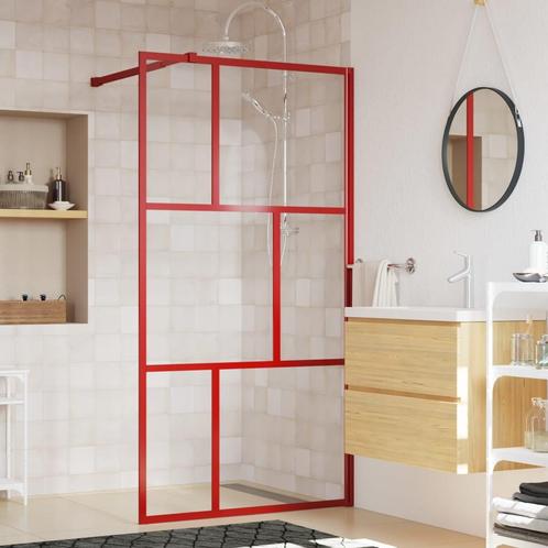 vidaXL Paroi de douche avec verre ESG transparent rouge, Doe-het-zelf en Bouw, Sanitair, Verzenden