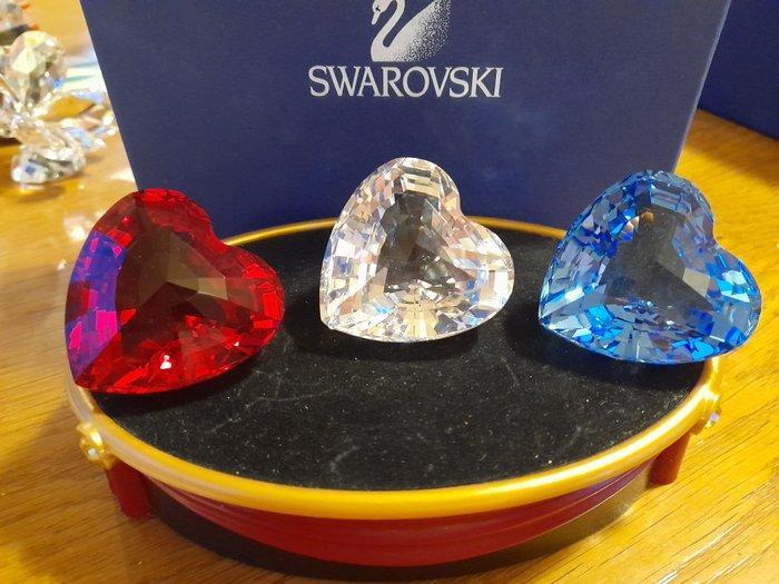Swarovski - Beeldje - Harten rood wit en blauw - Kristal, Antiek en Kunst, Curiosa en Brocante