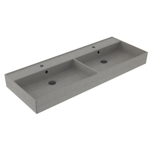 Wastafel Sanilux Edge Keramiek 120 Dubbele Wasbak 2, Doe-het-zelf en Bouw, Sanitair, Overige typen, Nieuw, Ophalen of Verzenden
