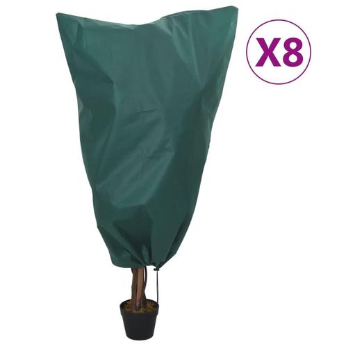 vidaXL Plantenhoezen met trekkoord 8 st 70 g/m² 0,8x0,8 m, Tuin en Terras, Hand-tuingereedschap, Nieuw, Verzenden