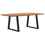 vidaXL Eettafel met natuurlijke rand 200x100x74 cm massief, Huis en Inrichting, Tafels | Eettafels, Verzenden, Nieuw