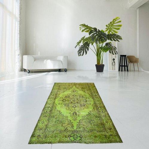 Groen vintage - Vloerkleed - 262 cm - 167 cm - met, Huis en Inrichting, Stoffering | Tapijten en Vloerkleden