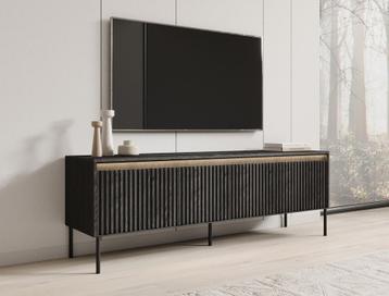 Meubella TV-Meubel Timoteo mat zwart 170 cm, Huis en Inrichting, Kasten |Televisiemeubels, Overige materialen, Verzenden, 150 tot 200 cm