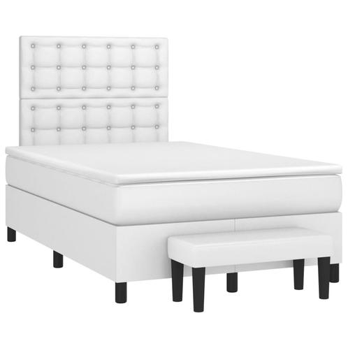 vidaXL Sommier à lattes de lit avec matelas blanc, Maison & Meubles, Chambre à coucher | Lits, Neuf, Envoi