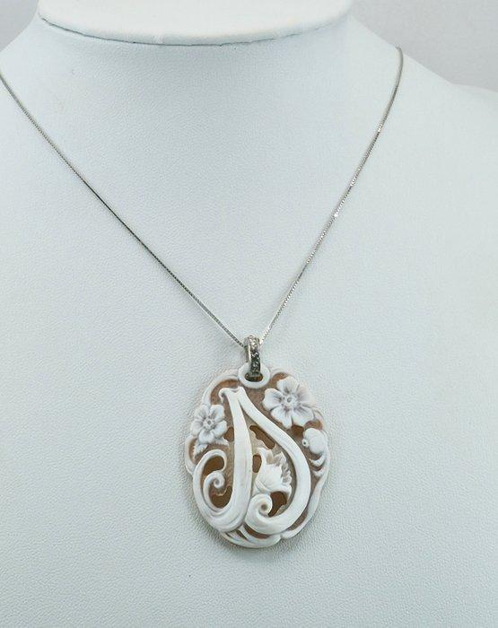 Zilver - Cameo - Handgesneden maas, Antiek en Kunst, Curiosa en Brocante