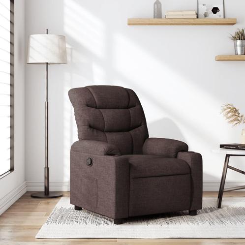 vidaXL Fauteuil inclinable Marron foncé Tissu, Maison & Meubles, Fauteuils, Neuf, Envoi