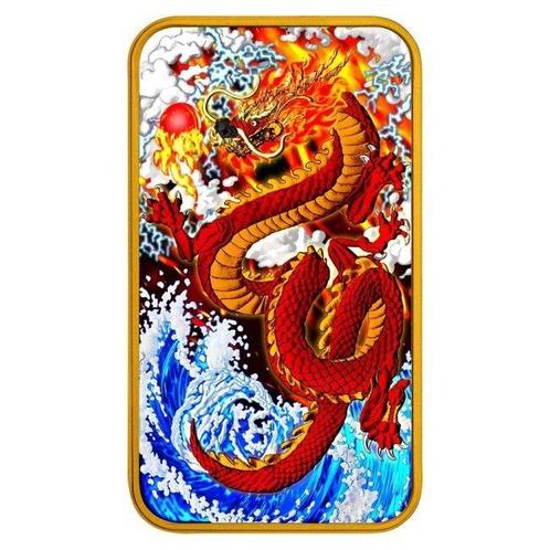 Australie. 1 Dollar 2024 1 oz, Rectangle Red Dragon 24k Gold, Postzegels en Munten, Munten | Europa | Niet-Euromunten