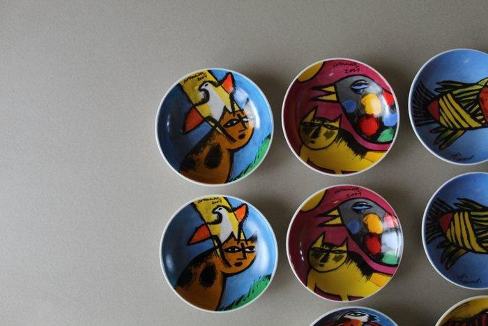 Corneille - Soucoupe (10) - Céramique - Corneille, 10 petits, Antiek en Kunst, Antiek | Glaswerk en Kristal