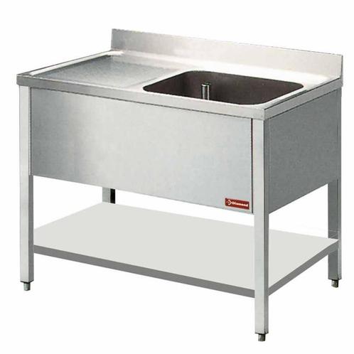 D-L1411S Plonge 1 cuve 600x500xh325, égouttoir gauche, Articles professionnels, Horeca | Équipement de cuisine, Mobilier en inox