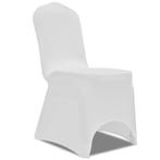 Witte Stoelhoes Stretch 50x - Goedkoop is de boodschap! O..., Verzenden, Nieuw, Wit, Stof