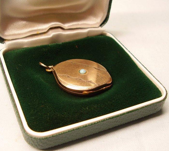 Hanger - 10 kt. Geel goud - 0.05ct. tw. Opaal -, Bijoux, Sacs & Beauté, Bijoux anciens