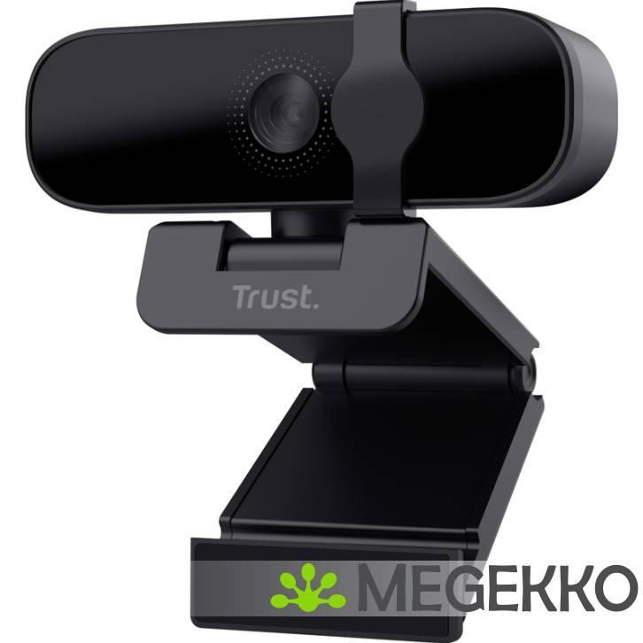 Trust Tanor Full HD USB Webcam Zwart, Computers en Software, Webcams, Nieuw, Verzenden