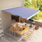 vidaXL Luifel handmatig 400x300 cm blauw en wit, Tuin en Terras, Zonneschermen, Verzenden, Nieuw