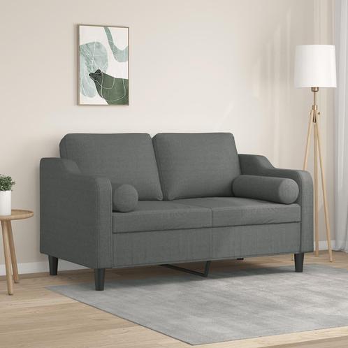 vidaXL Tweezitsbank met sierkussens 120 cm stof donkergrijs, Maison & Meubles, Canapés | Salons, Envoi