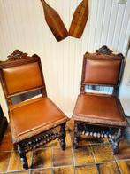 Eetkamerstoel (4) - Eik, Leder - Neo Renaissance stoelen