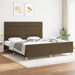 vidaXL Cadre de lit avec tête de lit marron foncé, Maison & Meubles, Chambre à coucher | Lits, Neuf, Verzenden