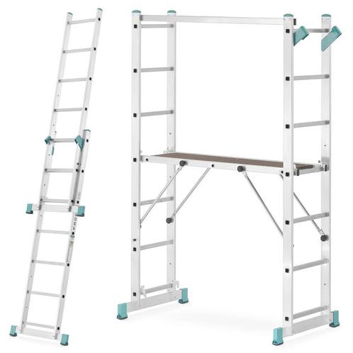 Kamersteiger en ladder - 6 in 1 - 300 cm werkhoogte - opv..., Doe-het-zelf en Bouw, Steigers, Nieuw, Ophalen of Verzenden