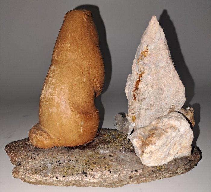 Presse-papier - marmot - hout, steen, edelstenen, Antiek en Kunst, Curiosa en Brocante