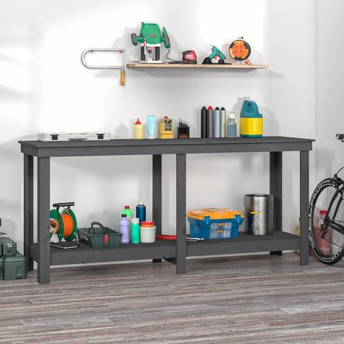 vidaXL Werkbank 180x50x80 cm massief grenenhout grijs, Doe-het-zelf en Bouw, Werkbanken, Nieuw, Verzenden