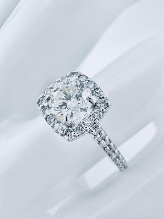 Verlovingsring - 14 karaat Witgoud - 0.91ct. tw. Diamant, Handtassen en Accessoires, Antieke sieraden