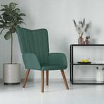 vidaXL Relaxstoel fluweel donkergoen, Huis en Inrichting, Fauteuils, Verzenden, Nieuw