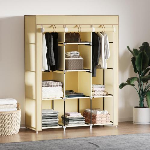 Kledingkast – Opvouwbaar – Stoffen – Beige, Huis en Inrichting, Kasten | Kleerkasten, Nieuw, Ophalen of Verzenden