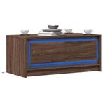 vidaXL Salontafel met LED-verlichting bewerkt hout bruin, Huis en Inrichting, Tafels | Salontafels, Verzenden, Nieuw