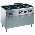 Fornuis 6 vuren, gasoven  GN 2/1, neutrale kast -, Verzenden, Nieuw in verpakking, Fornuis, Frituur en Grillen