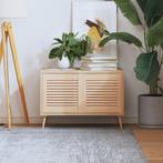 vidaXL Kastdeuren met lamellen 2 st 39,5x39,4 cm massief, Verzenden, Nieuw