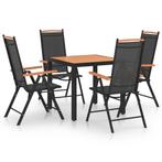 vidaXL 5-delige Tuinset aluminium zwart, Tuin en Terras, Verzenden, Nieuw, Tuinset
