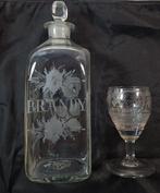 Fles (2) - Brandy fles met drinkglas - Glas - Brandy fles