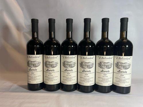 1990 Il Belvedere - Barolo - 6 Flessen (0.75 liter), Verzamelen, Wijnen
