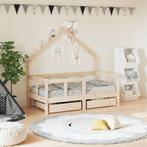 vidaXL Kinderbedframe met lades 70x140 cm massief grenenhout, Verzenden, Nieuw