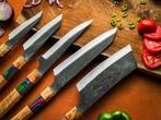 Bestekset (5) - Handgemaakte roestvrijstalen chef messenset:, Antiek en Kunst