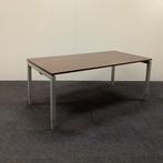 Verstelbaar bureau 180x90 cm, Donker bruin blad - grijs, Bureau