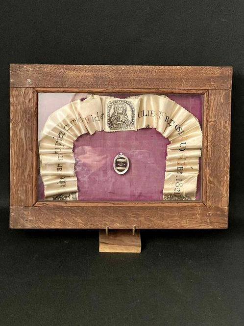 Reliekhouder - Glas, Hout, Papier - 1850-1900 - Saint, Antiek en Kunst, Kunst | Niet-Westerse kunst