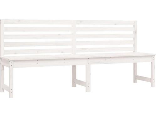 vidaXL - Tuinbank - 201,5 - cm - massief - grenenhout - wit, Tuin en Terras, Tuinsets en Loungesets, Nieuw, Verzenden