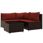 Loungeset Poly Rattan Bruin | Retour Deal | 41% Korting!, Tuin en Terras, Verzenden, Nieuw