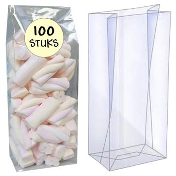 Merkloos - Blokbodemzakjes Plastic Transparant - 80x50x250mm disponible aux enchères